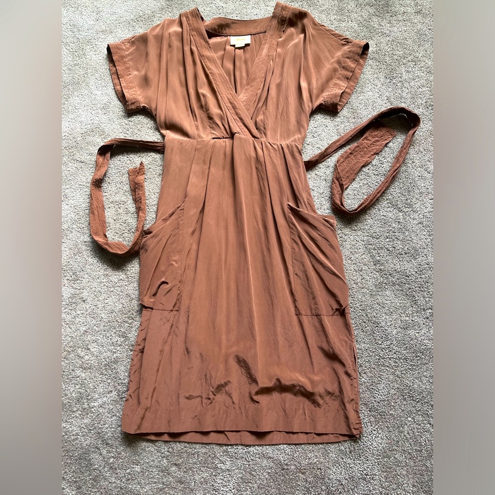 Anthropologie midi dress - rose gold color